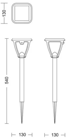 Philips - Lampă solară LED VAPORA 1,5W 3,7V 1500mAh IP44