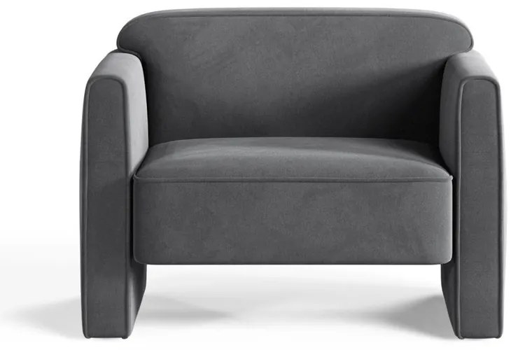 Fotoliu gri cu tapițerie din catifea Abby – Micadoni