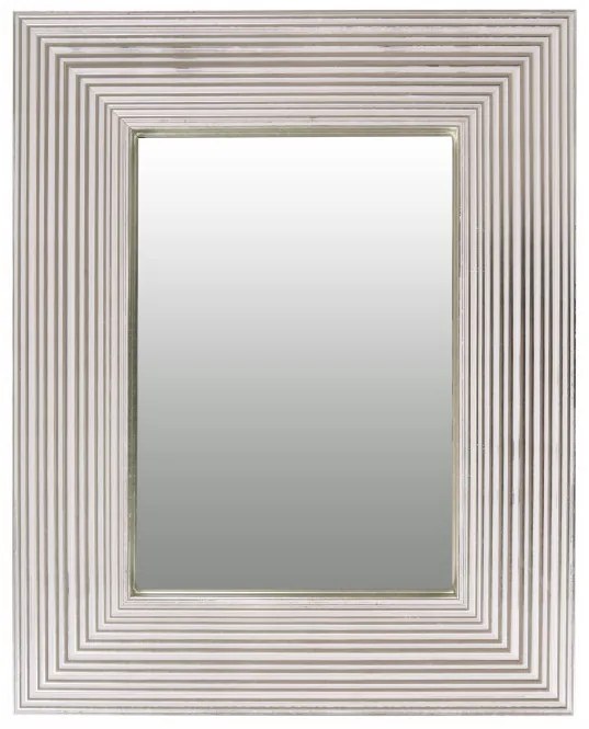 Oglinda dreptunghiulara cu rama din polistiren alba/argintie Harper, 44,8cm (L) x 35,8cm (L) x 1,8cm (H)