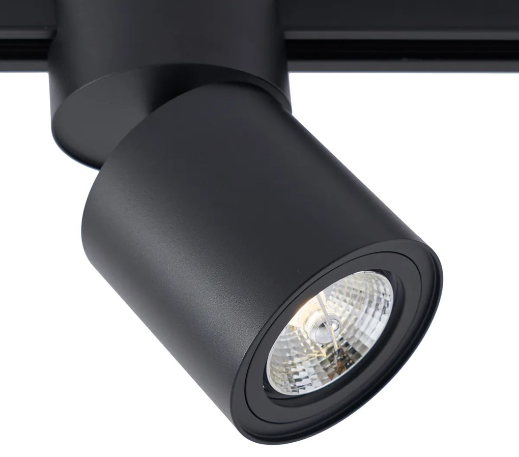 Spot modern negru pentru sistem de șină monofazat GU10 70mm - Iconic Roto