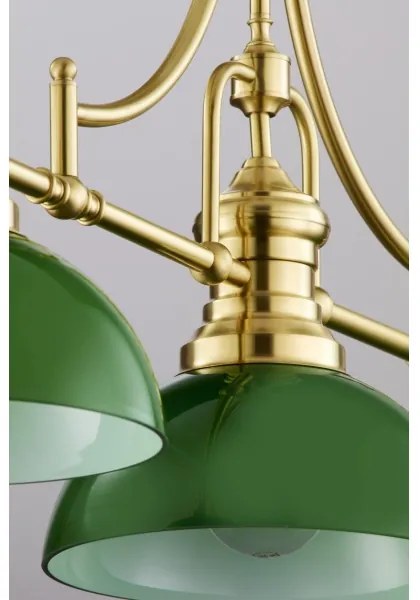 Lustră cu tijă PLATINO Jupiter 2074, 3xE27/15W/230V, verde/auriu