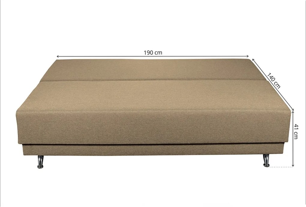 Canapea Extensibila Roma, 205x90x86 cm + lada de depozitare, cappuccino