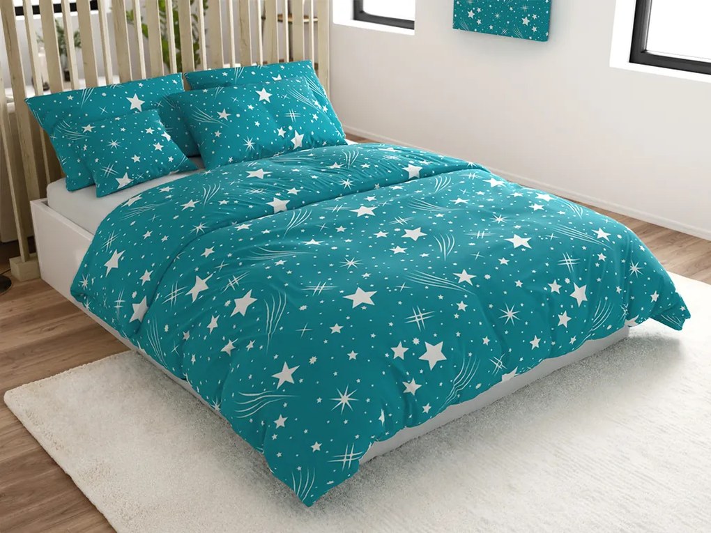 Lenjerie de pat din microfibra NOAPTEA CERULUI turcoaz Dimensiune lenjerie de pat: 70 x 90 cm | 140 x 220 cm