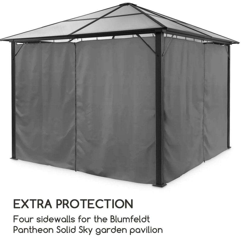 Pantheon Solid Sky, panouri laterale pentru pavilion, 4 piese, 140 g/m², poliester, gri