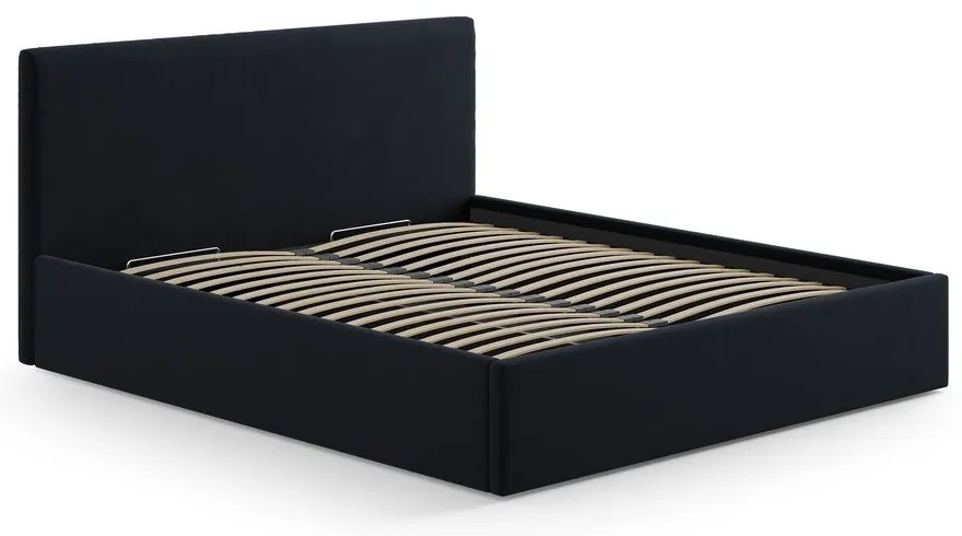 Tăblie de pat albastru-închis tapițată 190,5x100 cm Remo – Micadoni