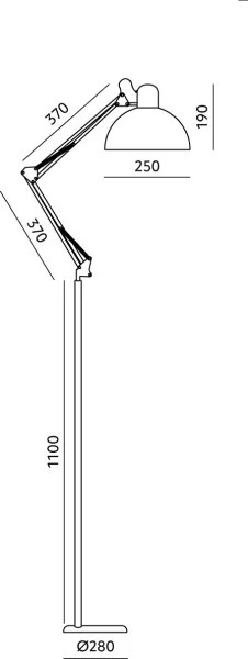 Brilagi - Lampă de podea flexibilă TASKER 1xE27/60W/230V 157 cm neagră