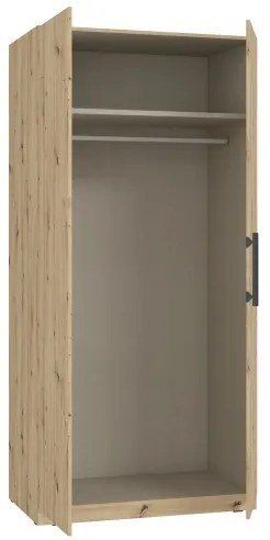 Dulap garderobă MARO 100 x 213 cm, stejar Artisan