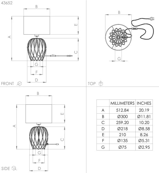 Lampă de masă NIMLET 1xE27/40W/230V albă Eglo 43652