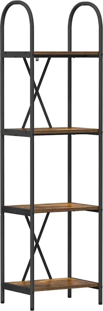 vidaXL Raft pentru cărți Stejar fumuriu 40 x 30 x 146 cm Lemn compozit