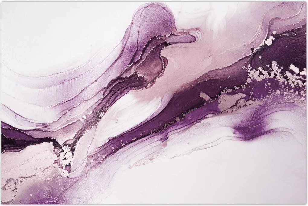 Tablou - Artă fluidă violet (90x60 cm)