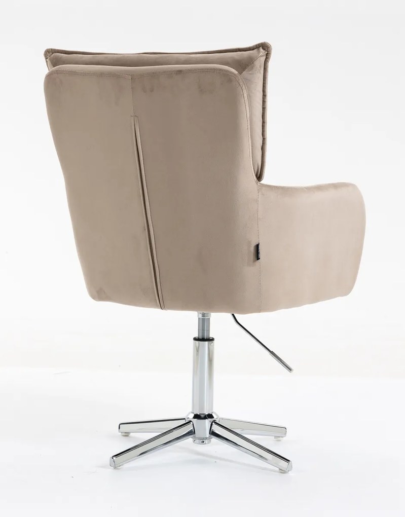 HR250CROSS Scaun Catifea Latte Bază Cromata