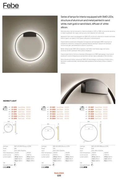 Aplică LED dimabilă Redo 01-2835 FEBE LED/24W/230V auriu