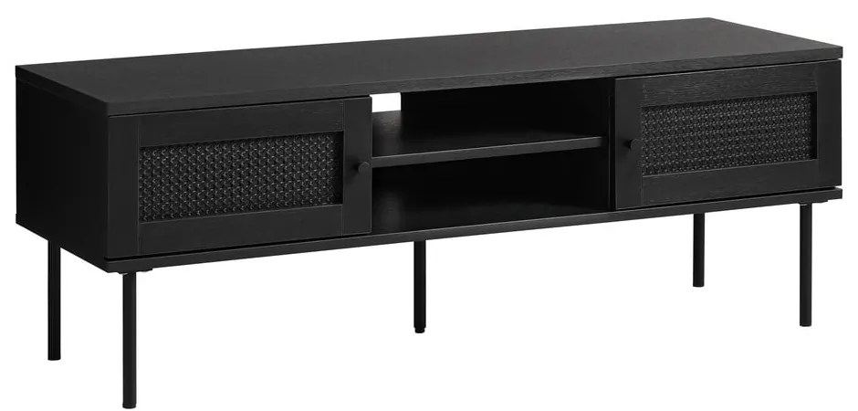 Masă TV neagră cu aspect de lemn de stejar 120x43 cm Pensacola – Unique Furniture
