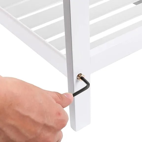 Raft Din Bambus Pentru Pantofi, Cu 2 Niveluri, Alb, 70 Cm