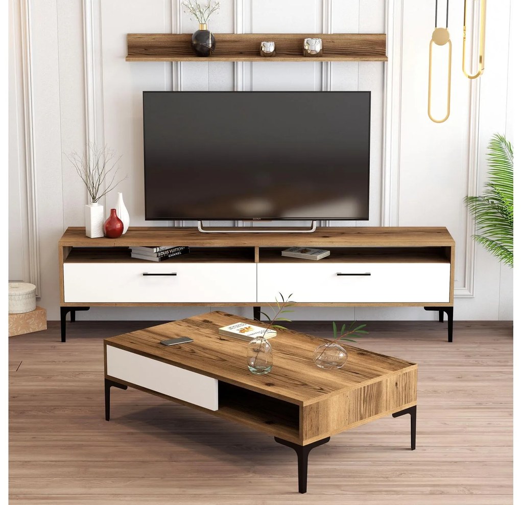 Set mobilier living Irma (nuc + alb). 1089190