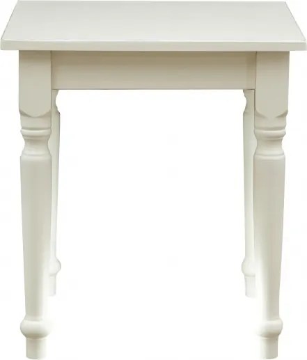 Masa fixa, L 70 70 H78 cm, culoare alb antic, Lemn Masiv