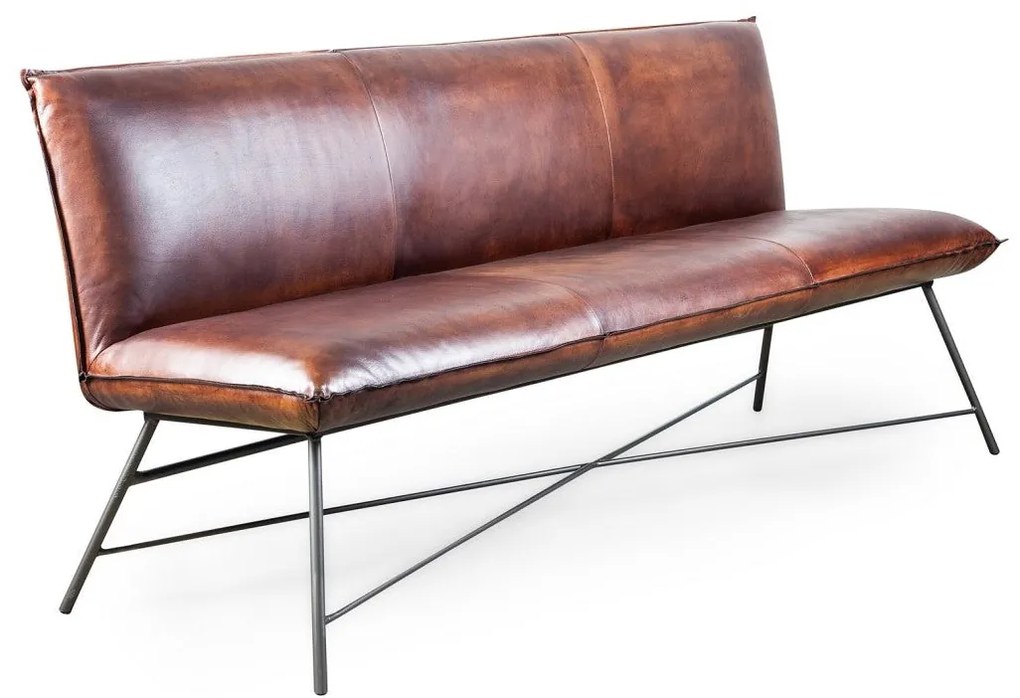Banca dining din piele de bivol ✔ model FLIP | Dimensiuni: 220x70x87x52 cm