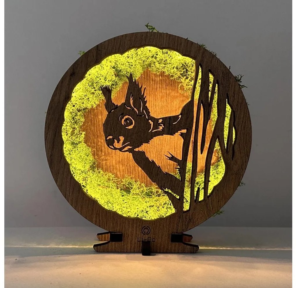 Li-Go 23625/DUB2 - Decorațiune de masă LED reglabilă, 12W/230V, 20x22 cm, stejar