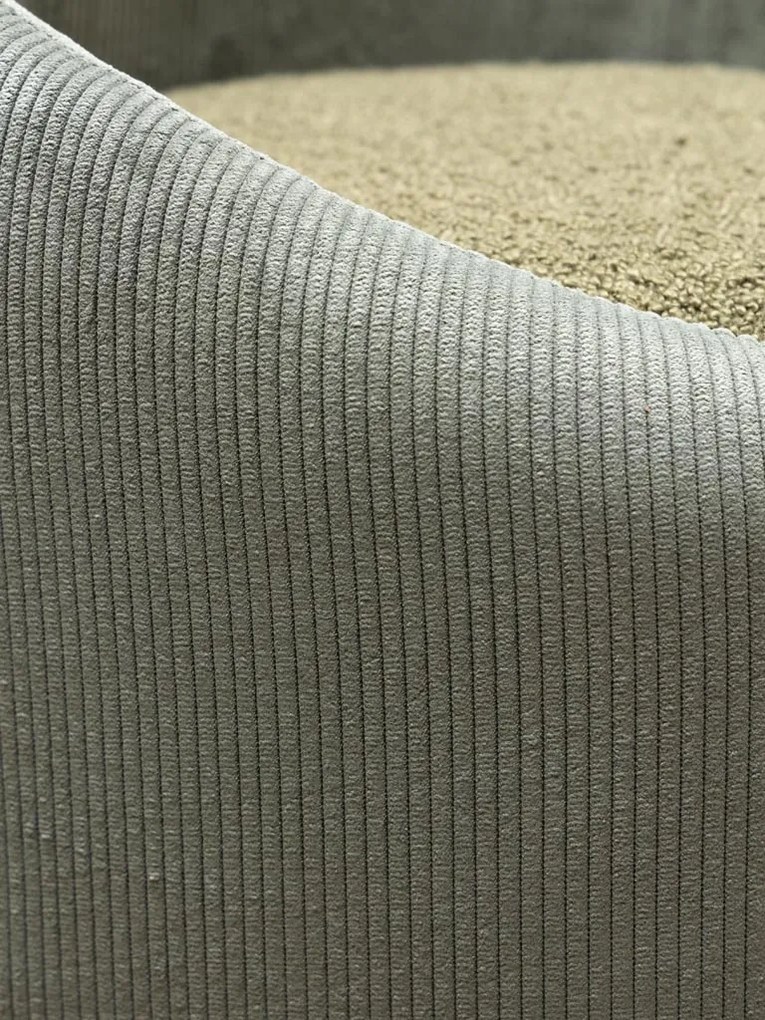 Taburet verde, rotund, din textil, Nasrine