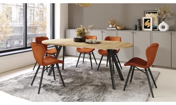 Masă extensibilă ARTUR, stejar craft/negru