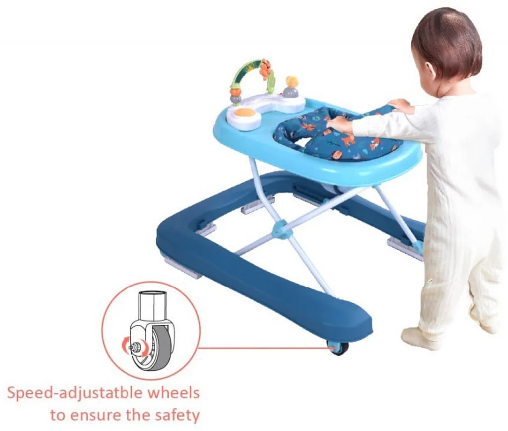 Premergator Premium 2 in 1 NOVOKIDS™ Little Bear Walker, Reglabil in 3 trepte de inaltime, Transformabil in antemergator, Roti silentioase, Cu