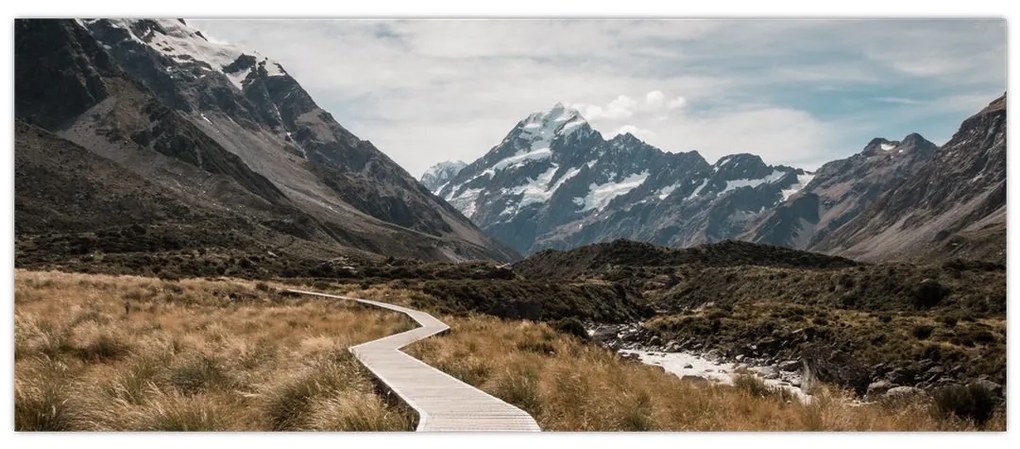 Tablou - Poteca în valea muntelui Mt. Cook (120x50 cm)