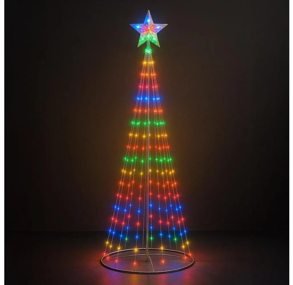 Decorațiune de Crăciun LED RGBW pentru exterior, reglabilă, LED/4W/230V, 180 cm, IP44 + telecomandă