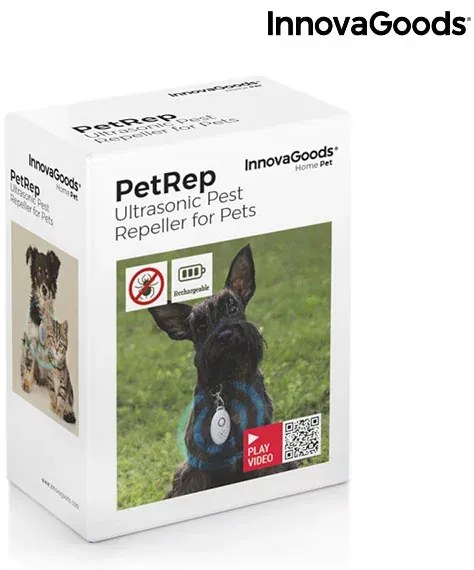 InnovaGoods Aparat împotriva paraziților, reîncărcabil cu ultrasunete pentru animale de companie PetRep - Innova