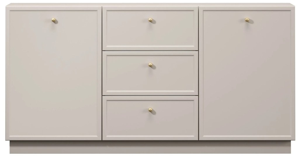 Comodă Lorini 150 cm cu sertare - cașmir / mânere aurii