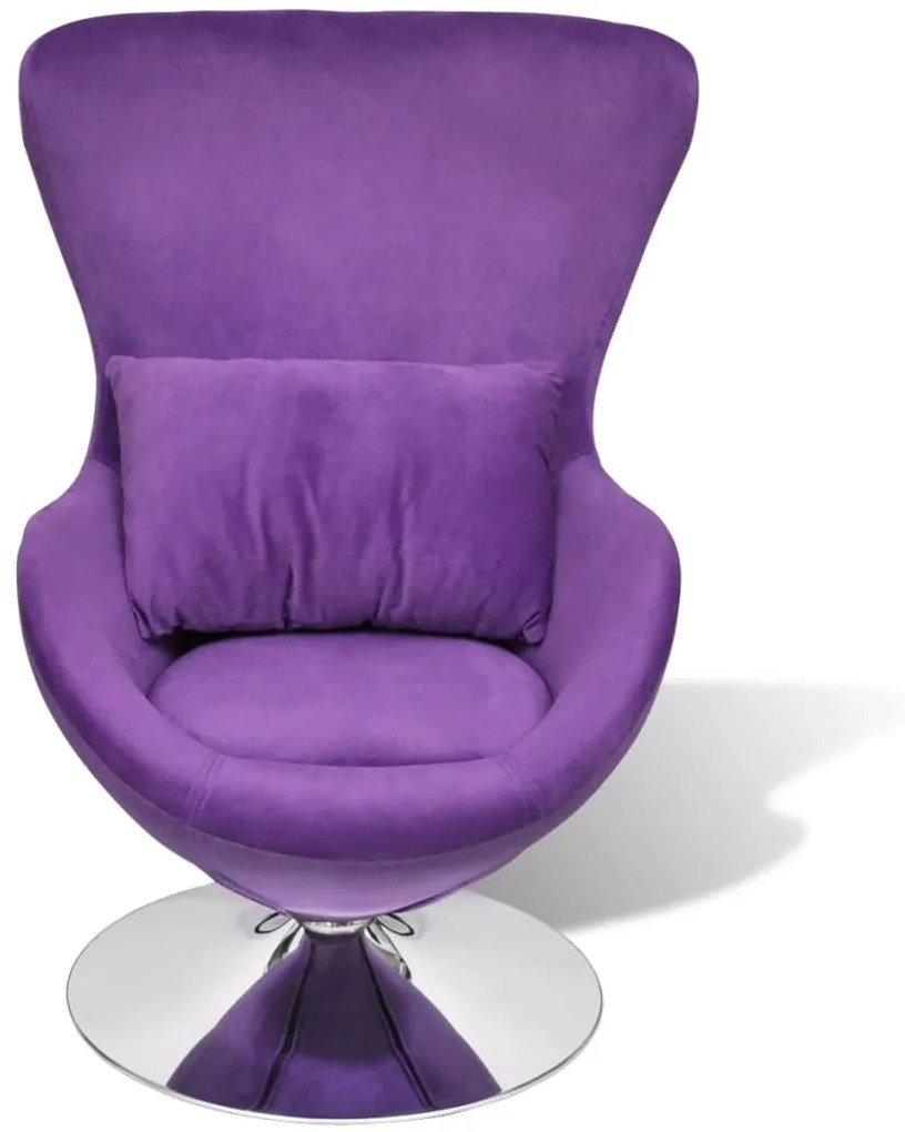 241177 vidaXL Scaun ou rotativ, cu pernă, violet, catifea, mic
