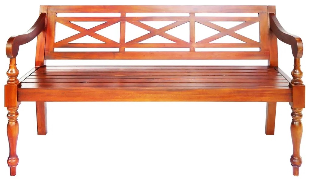 337079 vidaXL Bancă Batavia, maro închis, 123 cm, lemn masiv mahon