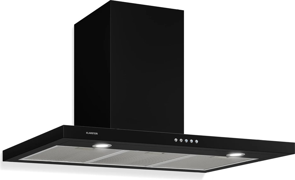 Klarstein Limelight, hotă, 90 cm, hota de perete, 600 m³ / h, neagră