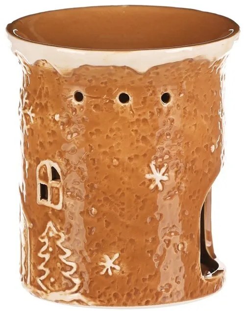 Lampa aromatica ceramica casuta de turtă dulce,maro