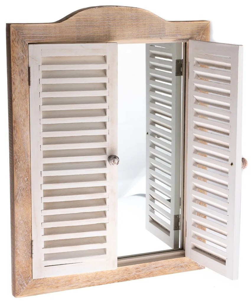 Oglindă suspendată cu obloane Breeze naturală, 45x 60 x 3 cm