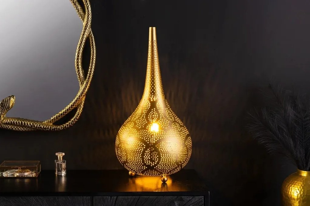 Veioza lucrata manual design artistic oriental ORIENT LIVING 50cm