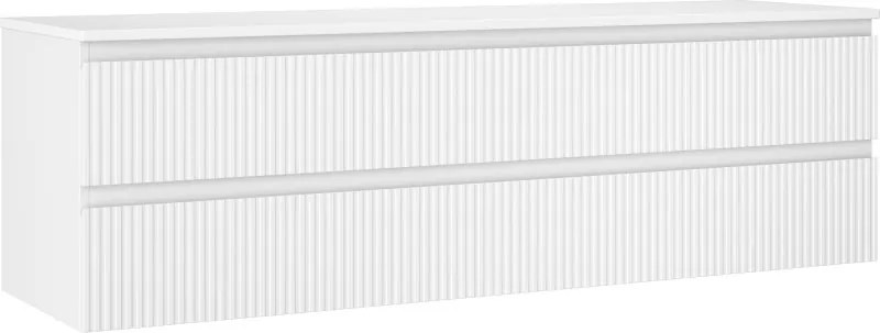 Mexen Rivel dulap baie pentru chiuvetă 160 cm cu blat, 2 sertare, canelat, alb mat - 91A20-16047-2-BFFC01