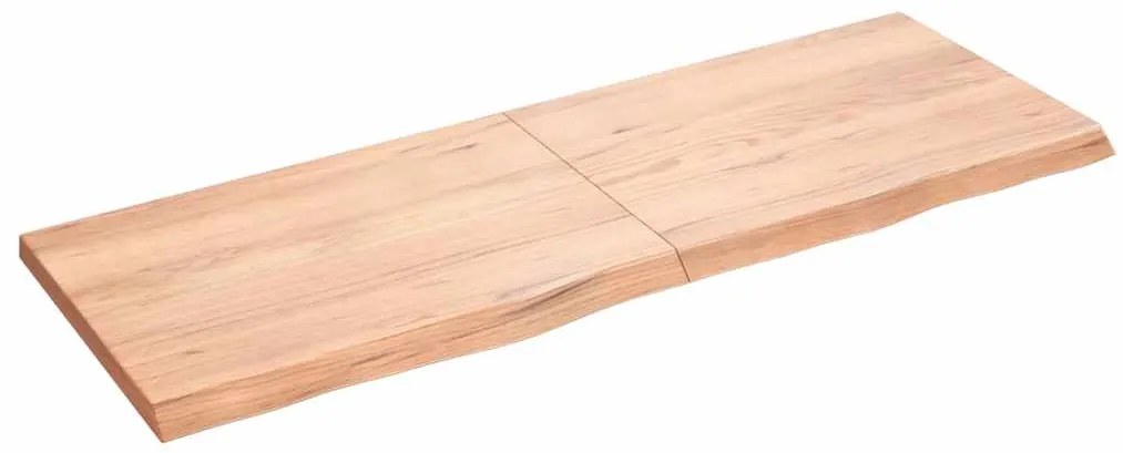 vidaXL Raft de perete maro deschis 140x50x(2-4) cm lemn stejar tratat