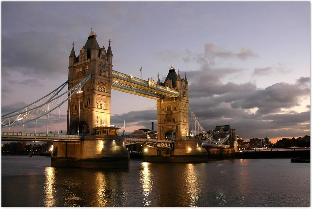 Tablou - Tower Bridge la noapte (90x60 cm)