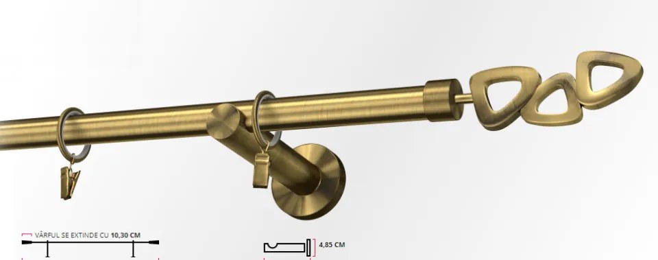 Galerie simpla PICIOR UNIVERSAL - LILLET-simpla /19 - AUR ANTIC (Alege marime: 140 cm)