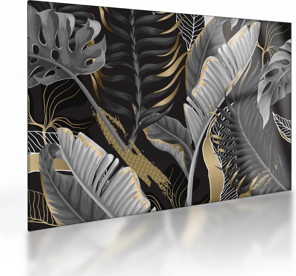 Tablou pe sticlă - Jungla de aur (70x50 cm)