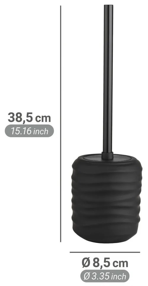 Perie de WC neagră din ceramică Illana – Wenko