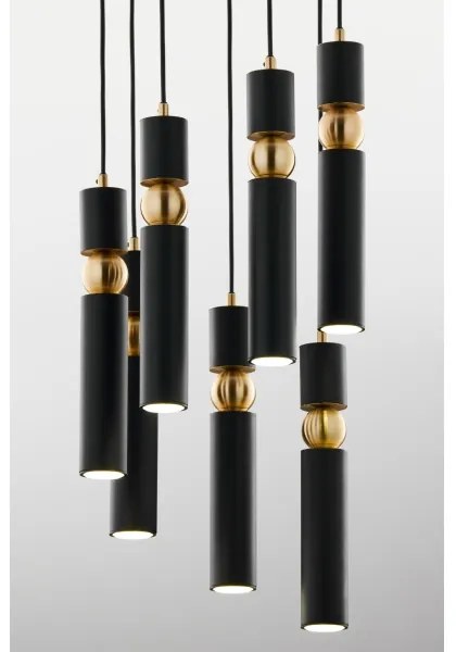 Lustră pe cablu Jupiter 2015 ALAS 7xGU10/10W/230V negru/auriu