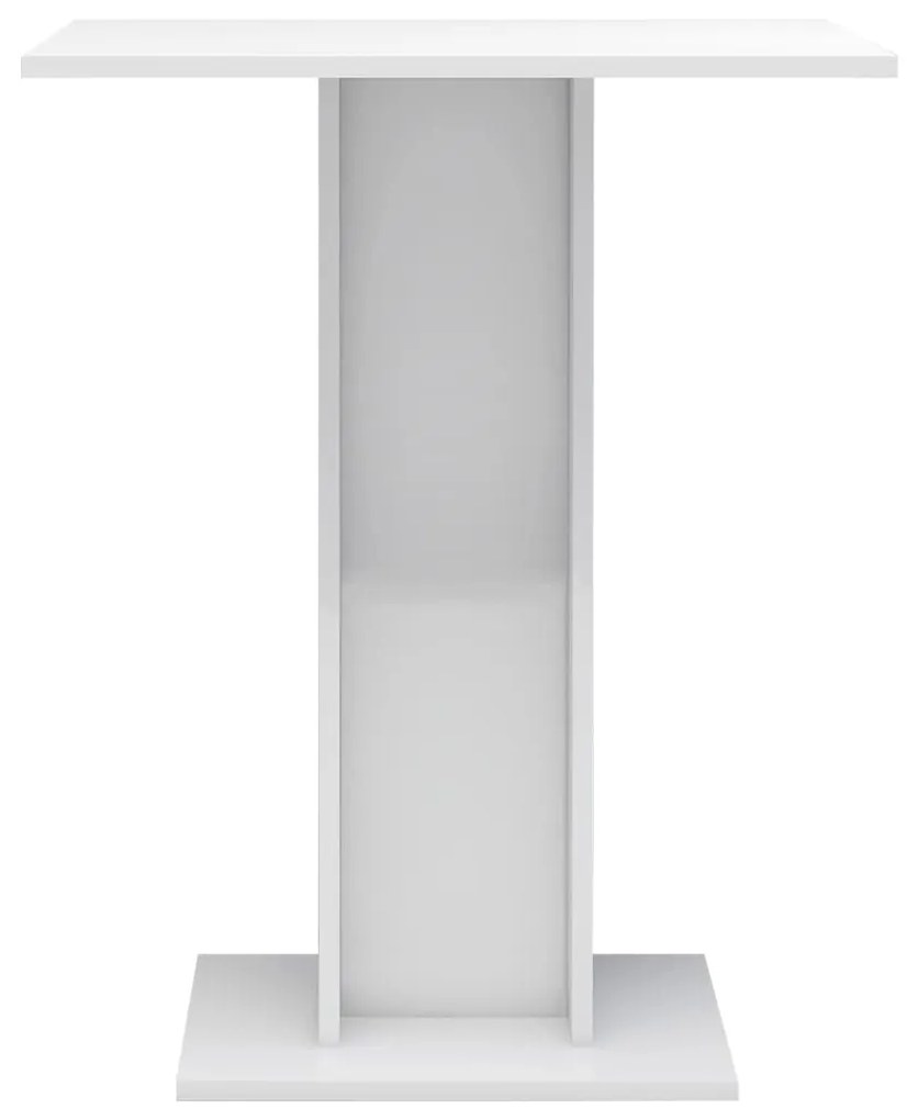 Masă de bistro, alb extralucios, 60 x 60 x 75 cm, pal