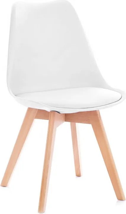 OFERTA Scaun alb BALI MARK cu picioare din fag calitatea a II-a