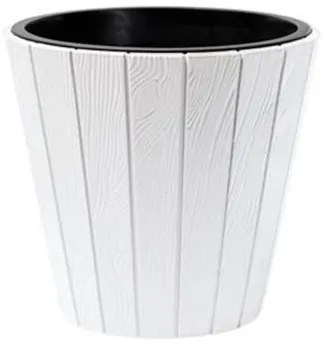 Ghiveci decorativ de flori, rotund, alb, 29.9x28.1 cm, Woode