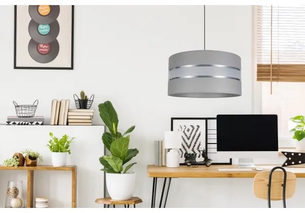 Lustră pe cablu CORAL 1xE27/60W/230V d. 40 cm gri