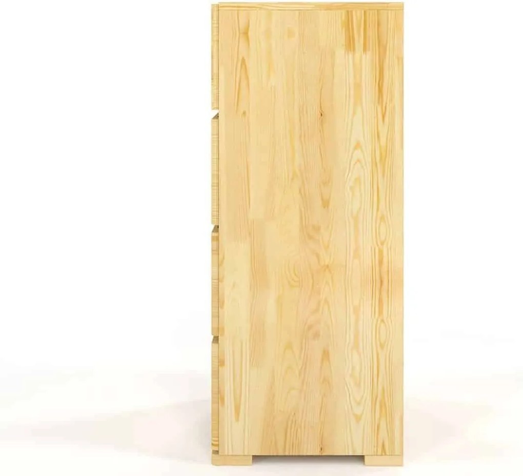 Comodă lemn masiv TerraCraft Pin 4 Sertare, 60 × 45 × 108 cm - Natural
