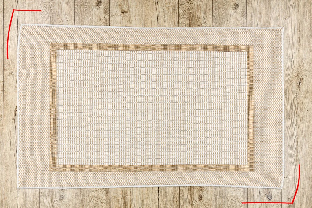Covor SISAL SION Cadru 21782 țesute plate ecru / bej - SECUNDAR-COTATI PRODUSUL