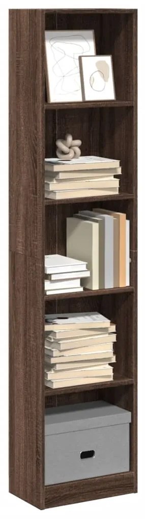 857798 vidaXL Bibliotecă, stejar maro, 40x24x176 cm, lemn prelucrat