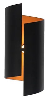 Aplică modernă neagră cu interior auriu - Faldo